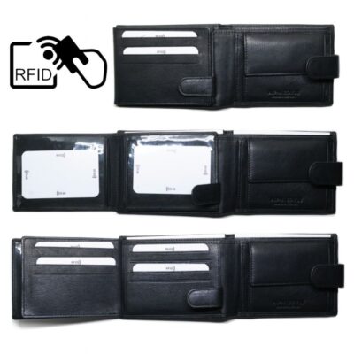 ΔΕΡΜΑΤΙΝΟ ΠΟΡΤΟΦΟΛΙ ALPHA STATUS 10106-0 RFID BLACK