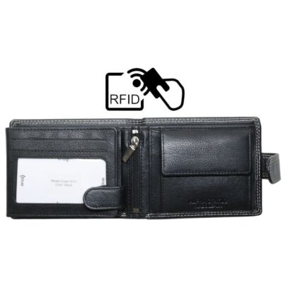 ΔΕΡΜΑΤΙΝΟ ΠΟΡΤΟΦΟΛΙ ALPHA STATUS 10111-0 RFID BLACK