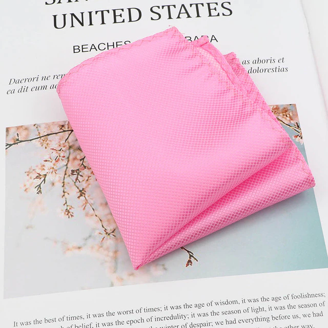 Τετράγωνο μαντήλι τσέπης ροζ