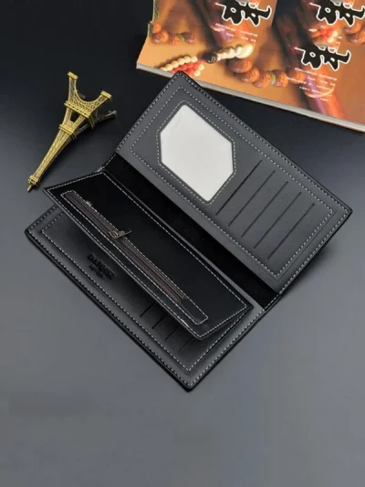 Ανδρικό δερμάτινο πορτοφόλι μαύρο χρώμα πολλαπλών θέσεων