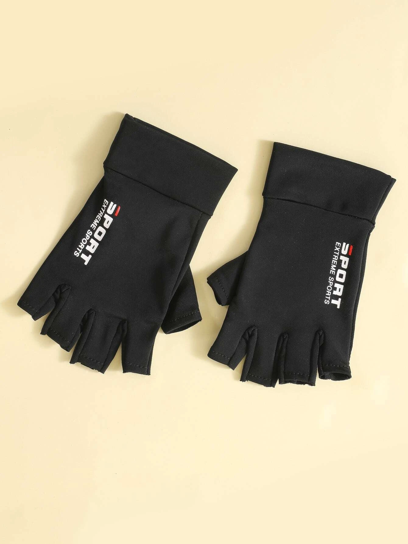 Ανδρικά υφασμάτινα αθλητικά γάντια μαύρα spandex