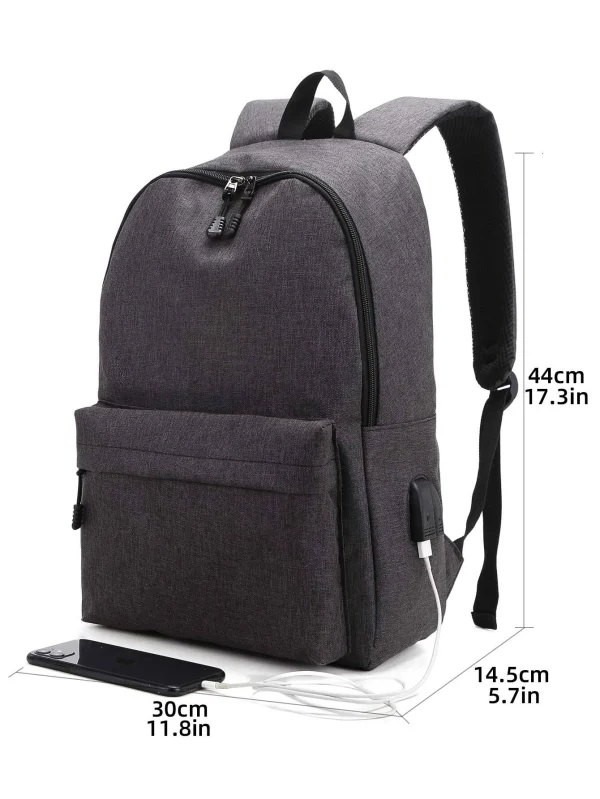 Ανδρική τσάντα backpack με θυρα usb σκούρο γκρί