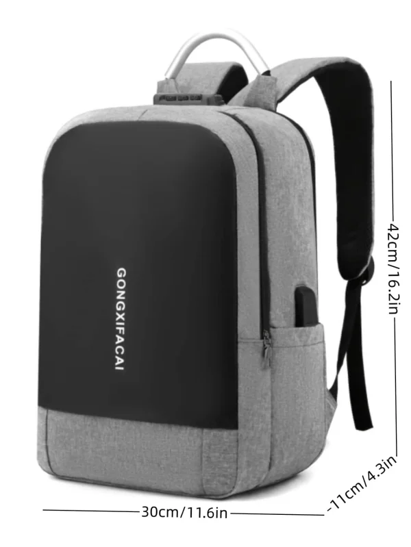 Ανδρική τσάντα backpack με θυρα usb μαύρο γκρί