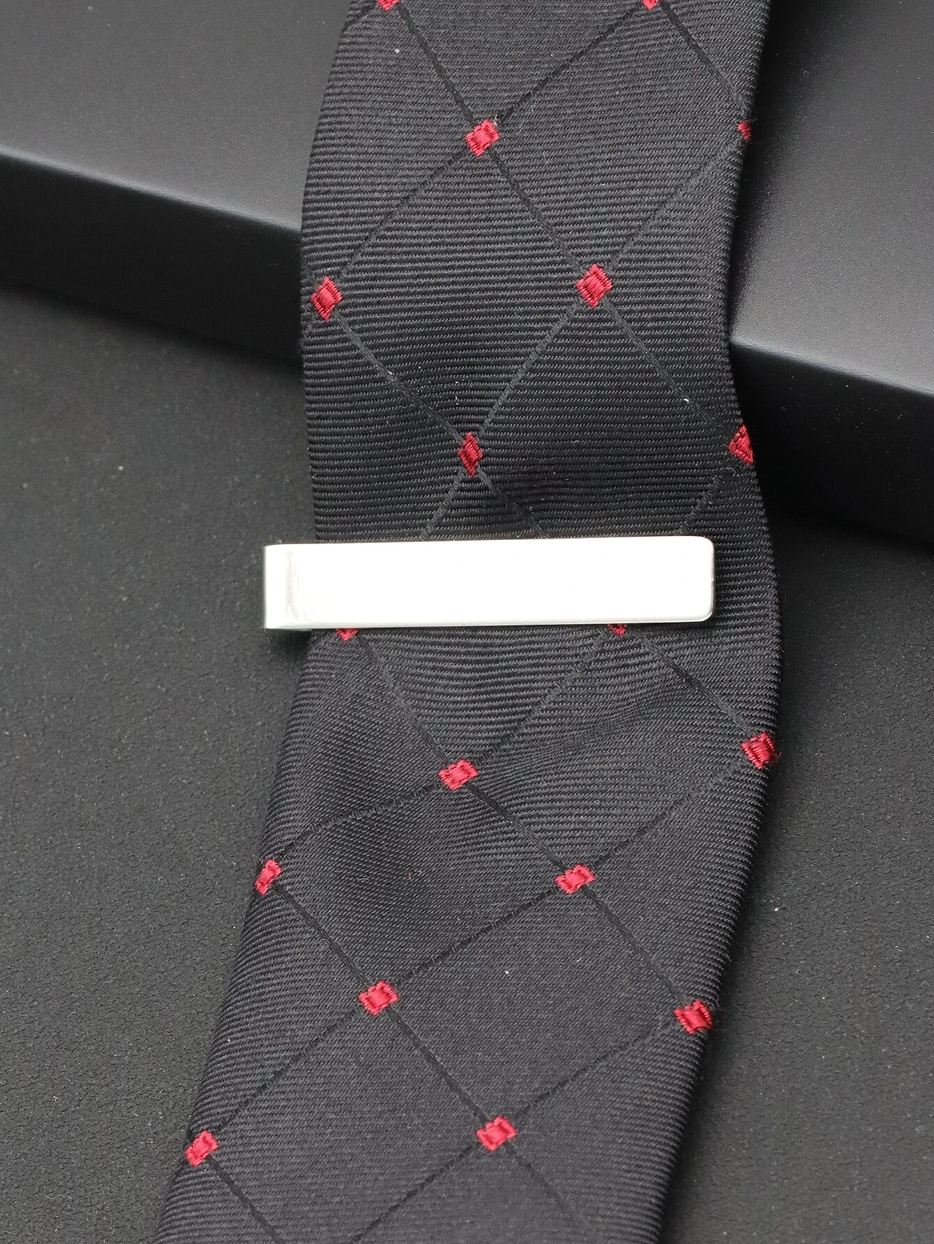 Απλό Κλιπ γραβάτας, ατσάλινο ασημί