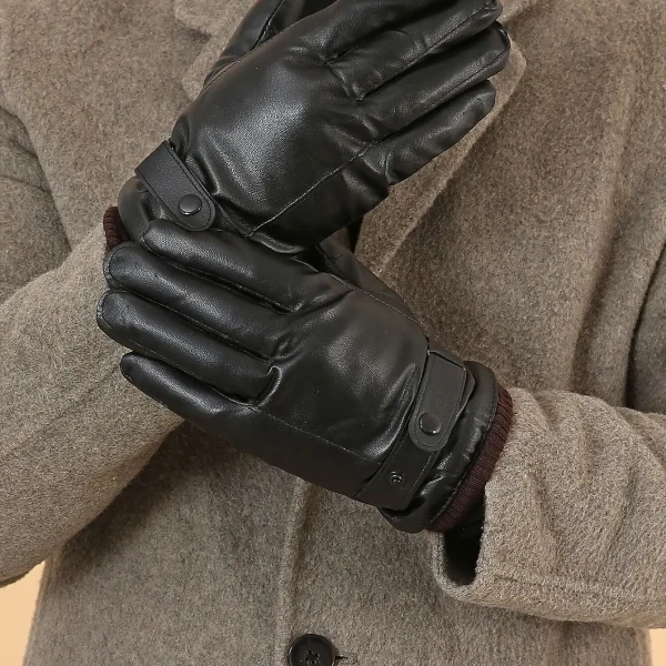 Ανδρικά δερμάτινα γάντια με φλις επένδυση