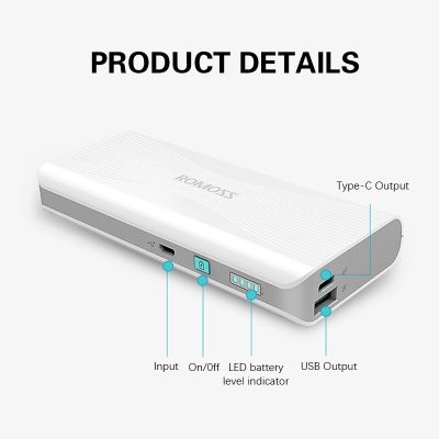 Romoss sense 8 plus 30000mAh Λευκό