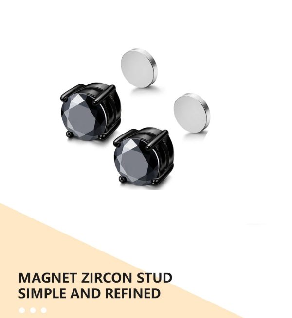 Ανδρικά μαγνητικά σκουλαρίκια zergon μαύρα