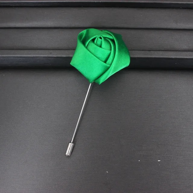 Ανδρική καρφίτσα πέτου υφασμάτινο λουλούδι πράσινο