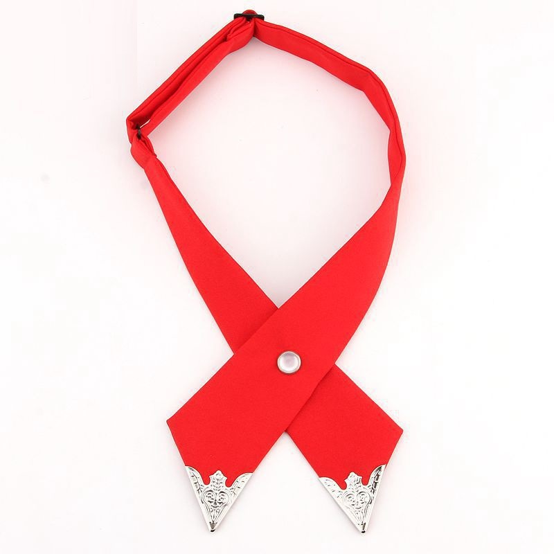 Ανδρική χιαστή crossover γραβάτα μεταλλικά στοιχεία κόκκινη
