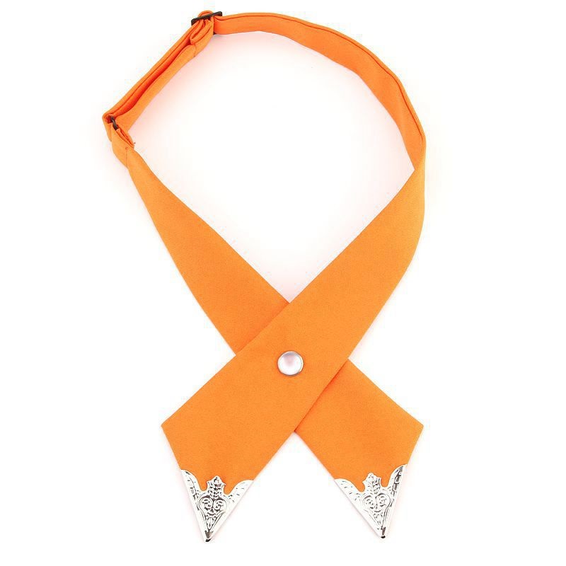 Ανδρική χιαστή crossover γραβάτα μεταλλικά στοιχεία πορτοκαλί