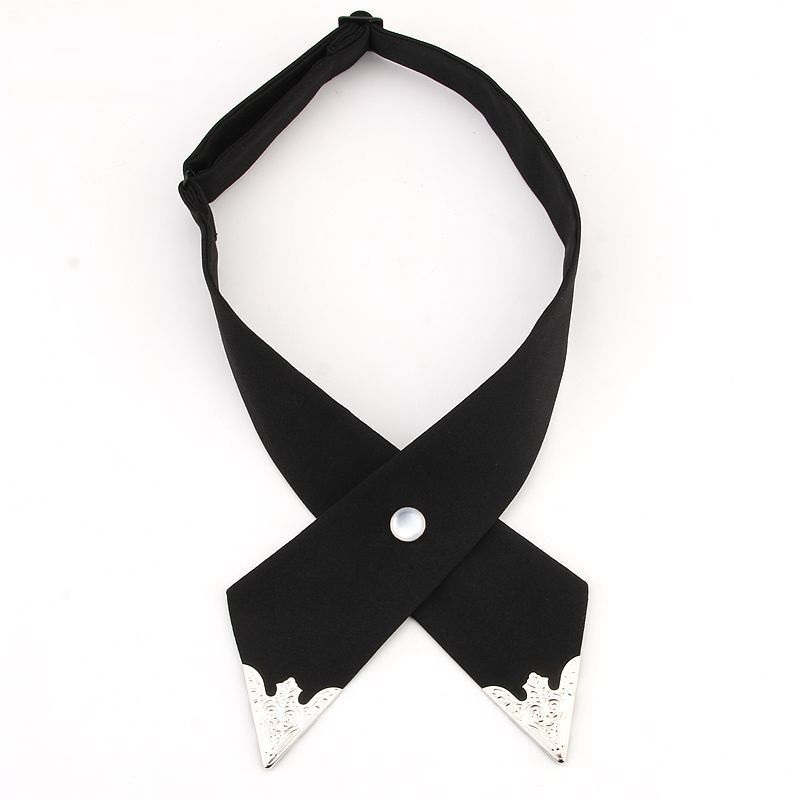 Ανδρική χιαστή crossover γραβάτα μεταλλικά στοιχεία μαύρη