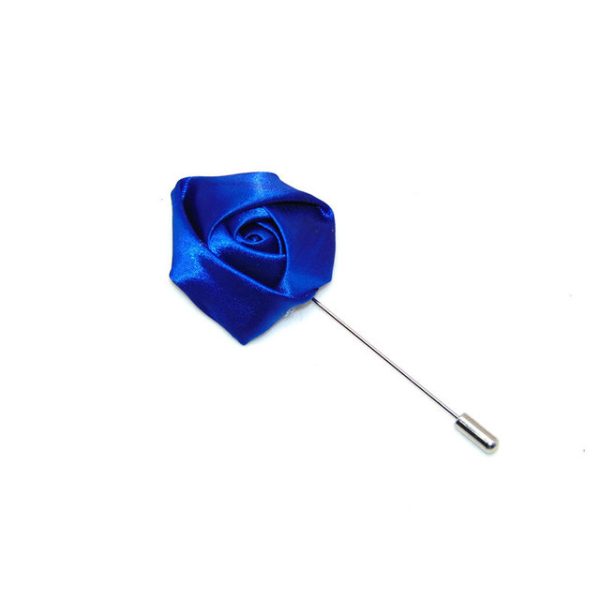 Ανδρική καρφίτσα πέτου υφασμάτινο λουλούδι μπλε