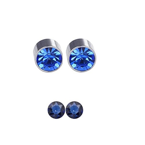 Ανδρικά μαγνητικά σκουλαρίκια μπλε 5mm