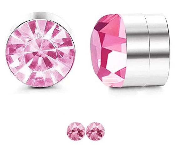 Ανδρικά μαγνητικά σκουλαρίκια ροζ 5mm