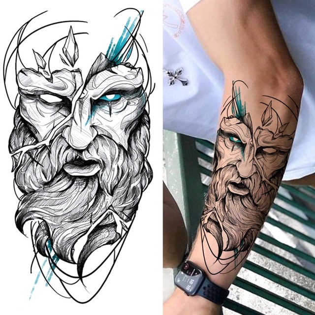 Ανδρικό αδιάβροχο προσωρινό τατουάζ μανίκι Viking