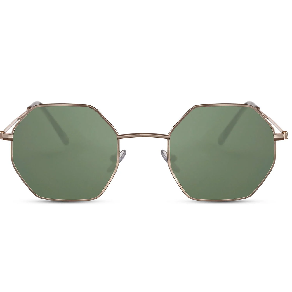 Vintage γυαλιά ηλίου οκτάγωνα golden-green