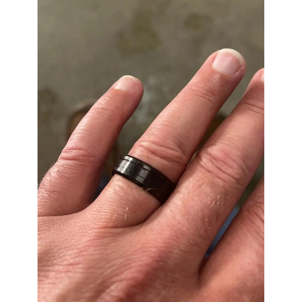 Ανδρικό ατσάλινο δαχτυλίδι μαύρο
