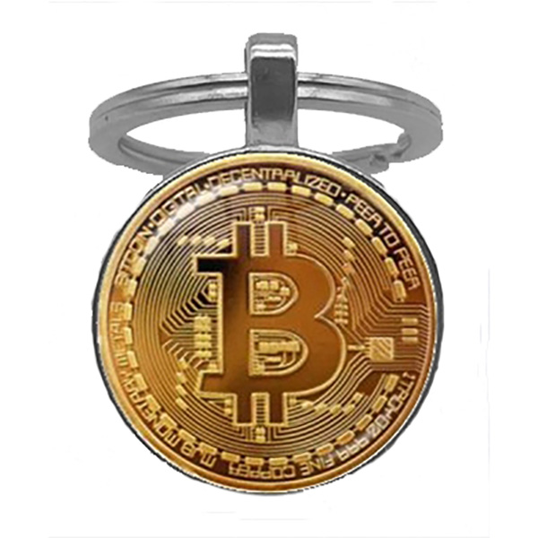 Ανδρικό ασημί μπρελόκ Bitcoin ασημί-χρυσό I