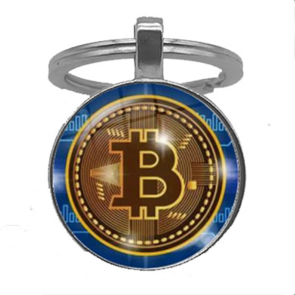 Ανδρικό μπρελόκ Bitcoin ασημί-μπλε-χρυσό I
