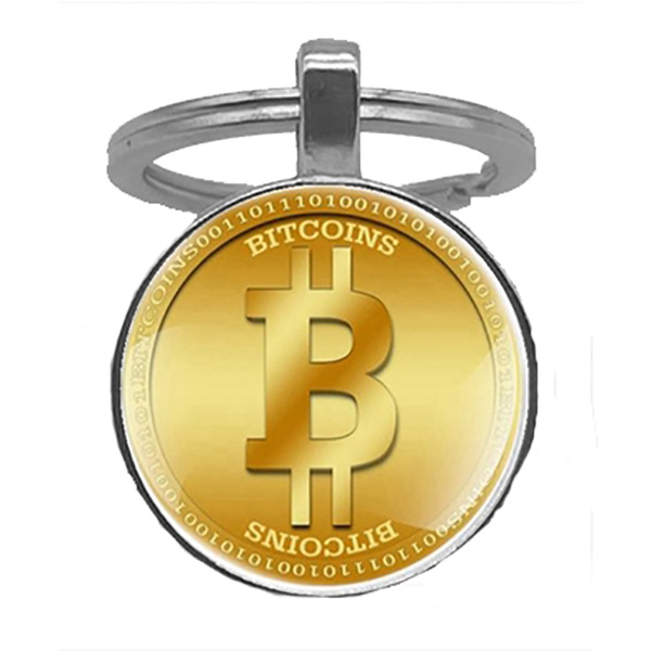 Ανδρικό μπρελόκ Bitcoin χρυσό-ασημί
