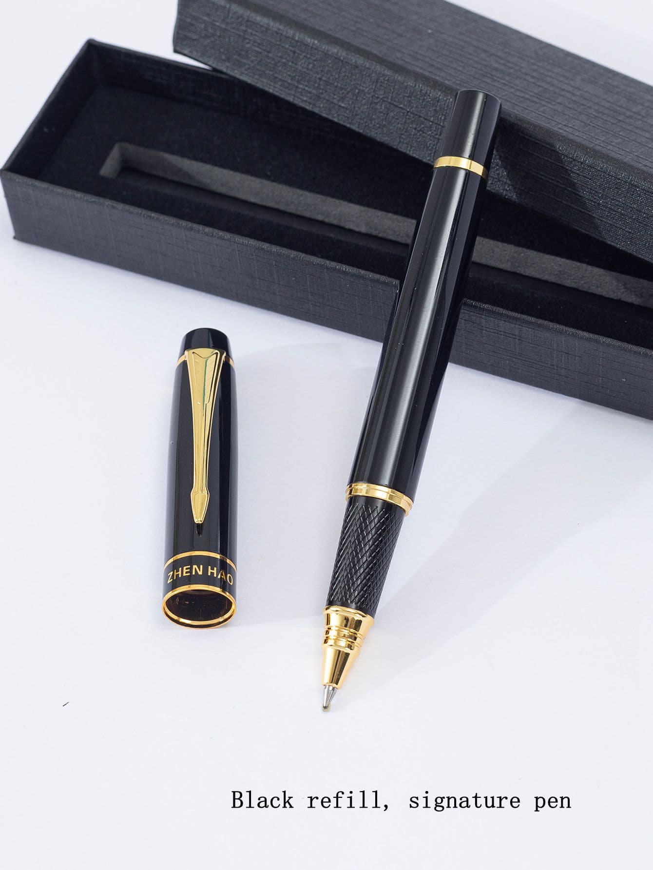 Κομψό φορητό στυλό μαύρο χρυσό