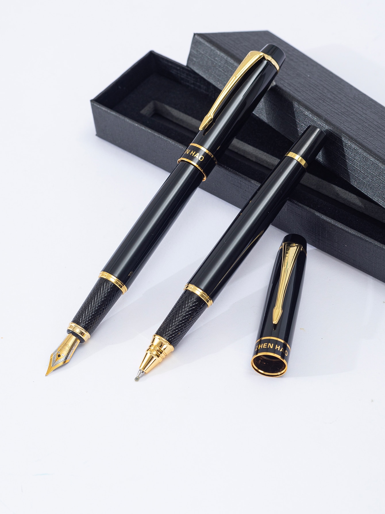 Κομψό φορητό στυλό μαύρο χρυσό