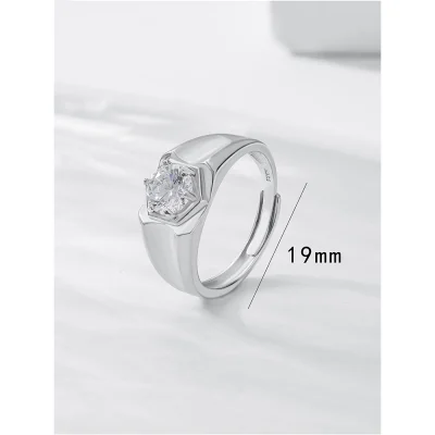 Ανδρικό Ασημένιο δαχτυλίδι Cubic Zirconia S925 I