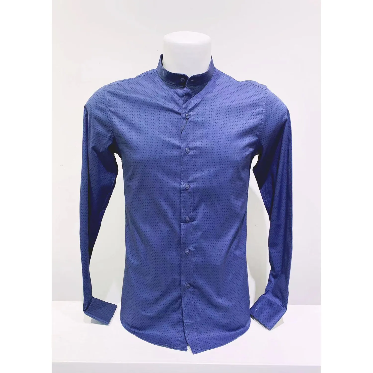 Ανδρικό μακρυμάνικο πουκάμισο με σχέδιο μπλε ανοιχτό