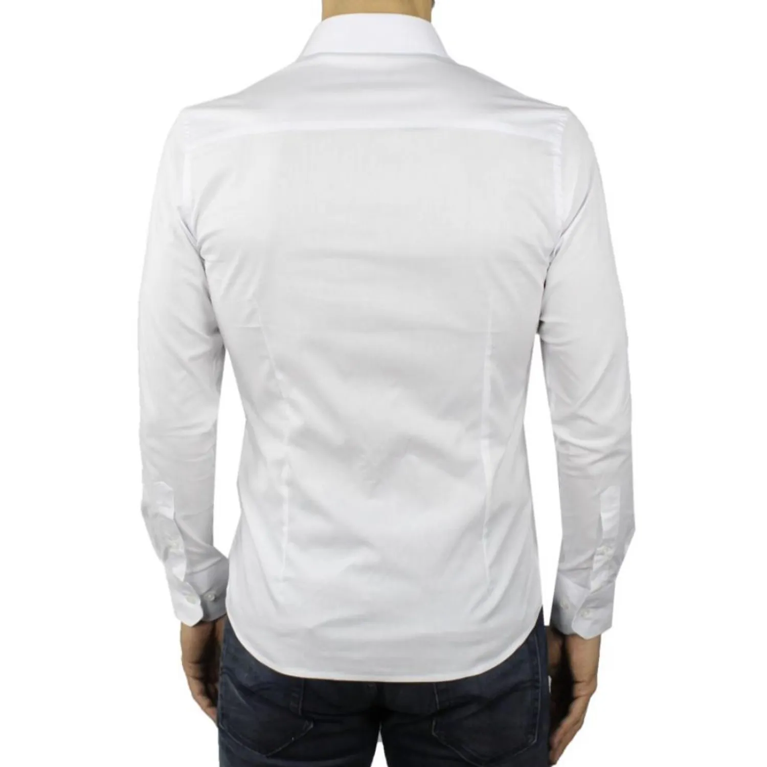 Ανδρικό μακρυμάνικο πουκάμισο μονόχρωμο λευκό