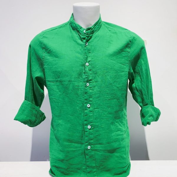 Ανδρικό μακρυμάνικο πουκάμισο λινό πράσινο