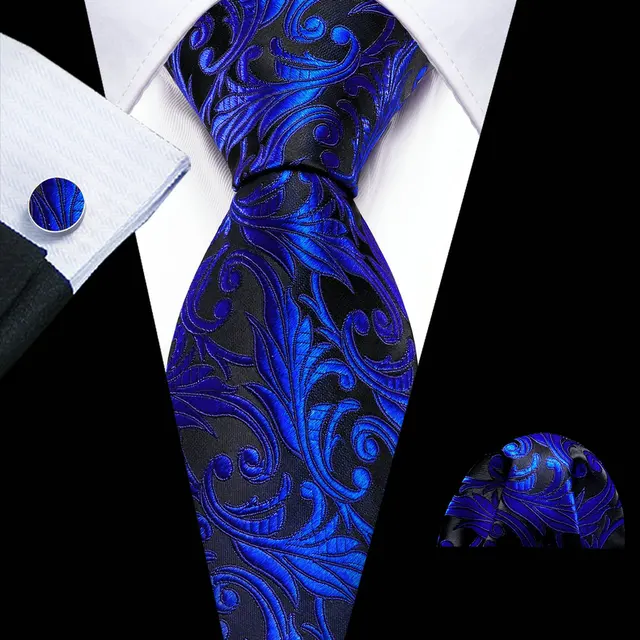 Σετ μεταξωτή γραβάτα μαντήλι μανικ/κουμπα μπλε λαχούρια II