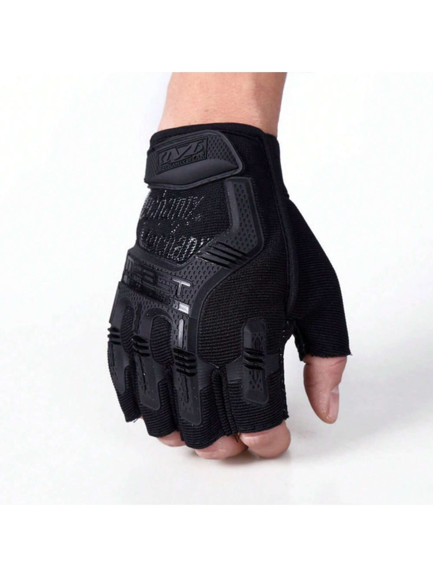 Ανδρικά μαύρα γάντια Ηalf Finger Αντιολισθητικά & Κατά της φθοράς