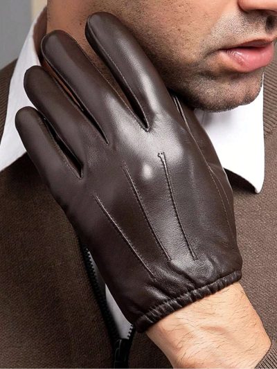 Ανδρικά καφέ γάντια οδήγησης & Ιππασίας με touchscreen