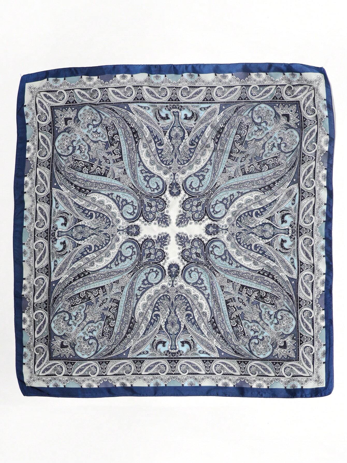 Τετράγωνο μπλε μαντήλι τσέπης με λαχούρια