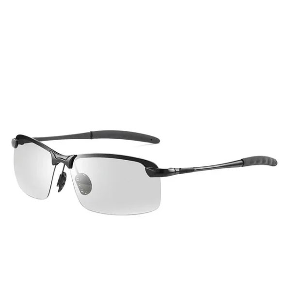 Ανδρικά μοντέρνα γυαλιά ηλίου διαφανή με μαύρο σκελετό