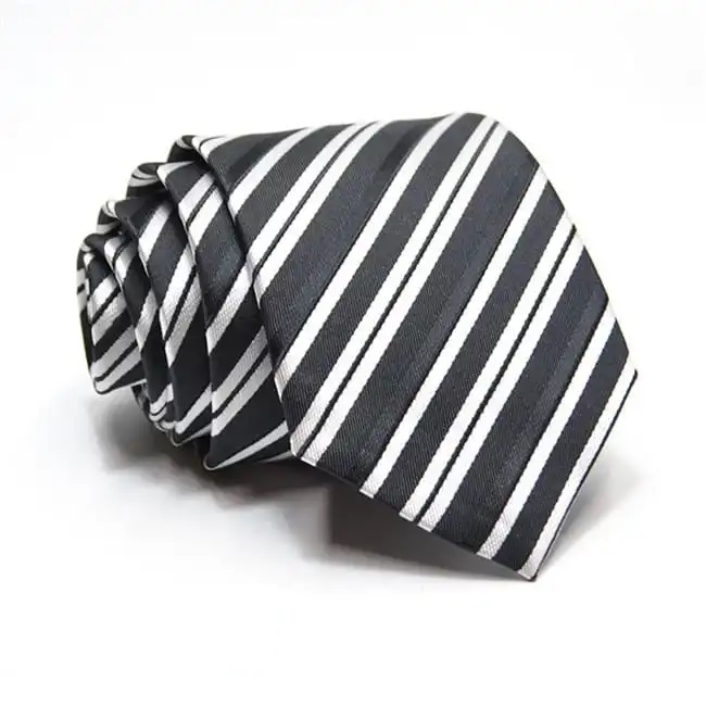 Επίσημη γραβάτα μαύρη λευκή ριγέ