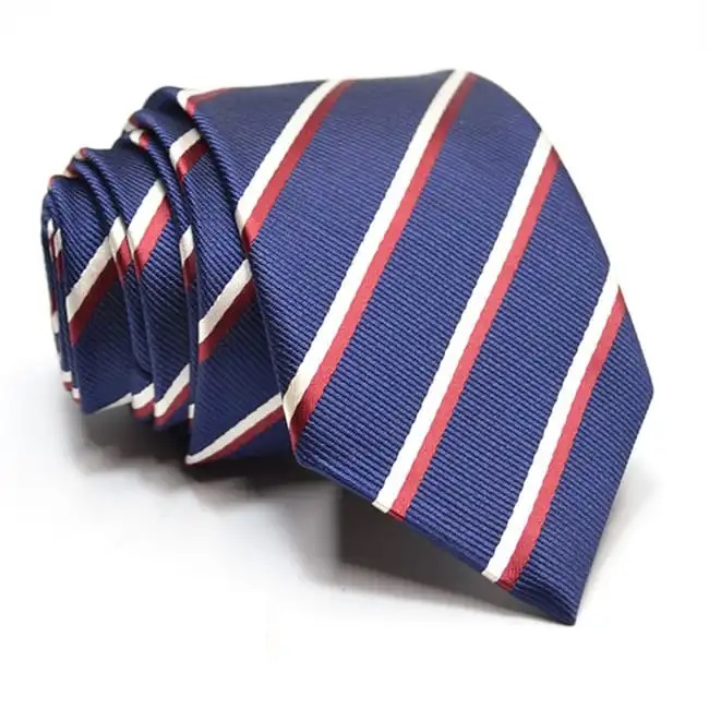 Επίσημη γραβάτα μπλε με λευκή κόκκινη ρίγα