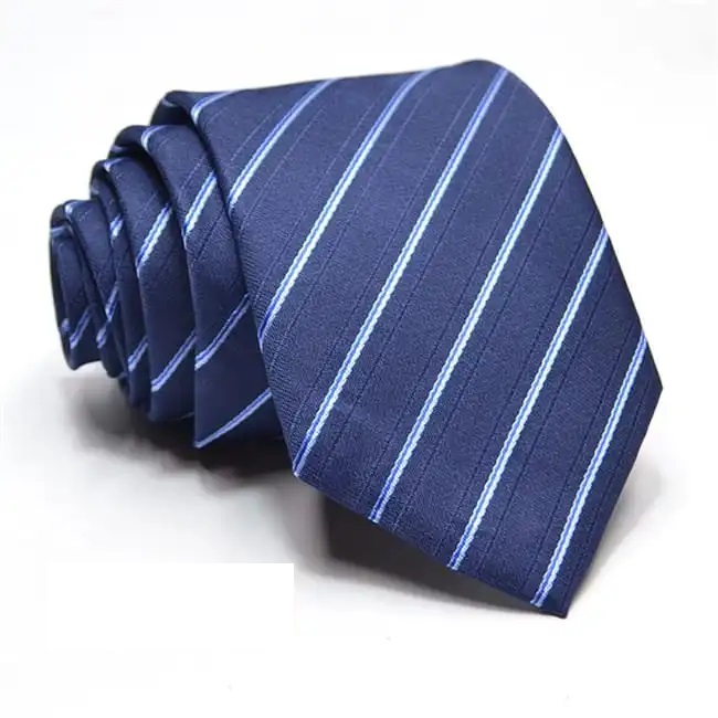 Επίσημη γραβάτα μπλε με θαλασσί ρίγα