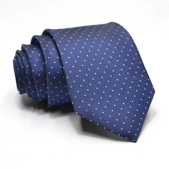 Επίσημη γραβάτα μπλε με λευκά πουά