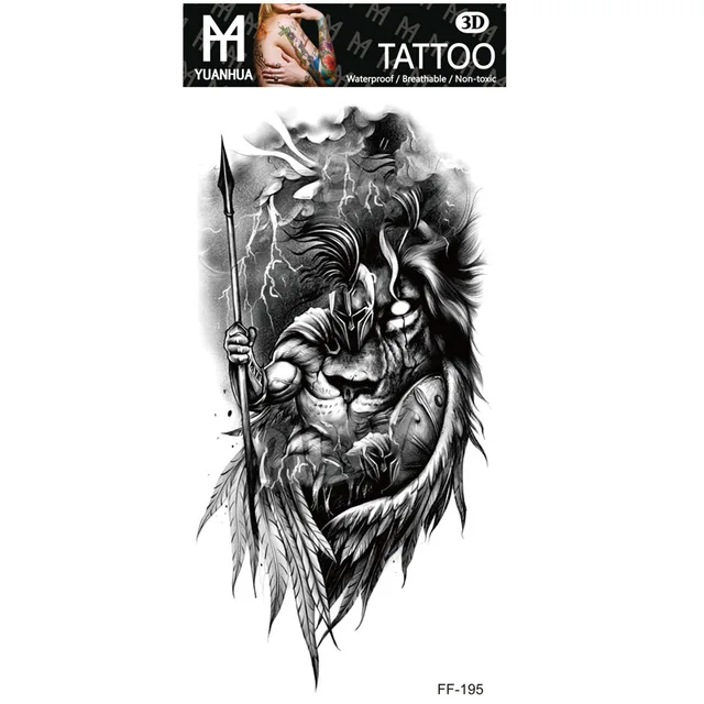 Ανδρικό αδιάβροχο προσωρινό τατουάζ Σπαρτιάτης Λιοντάρι