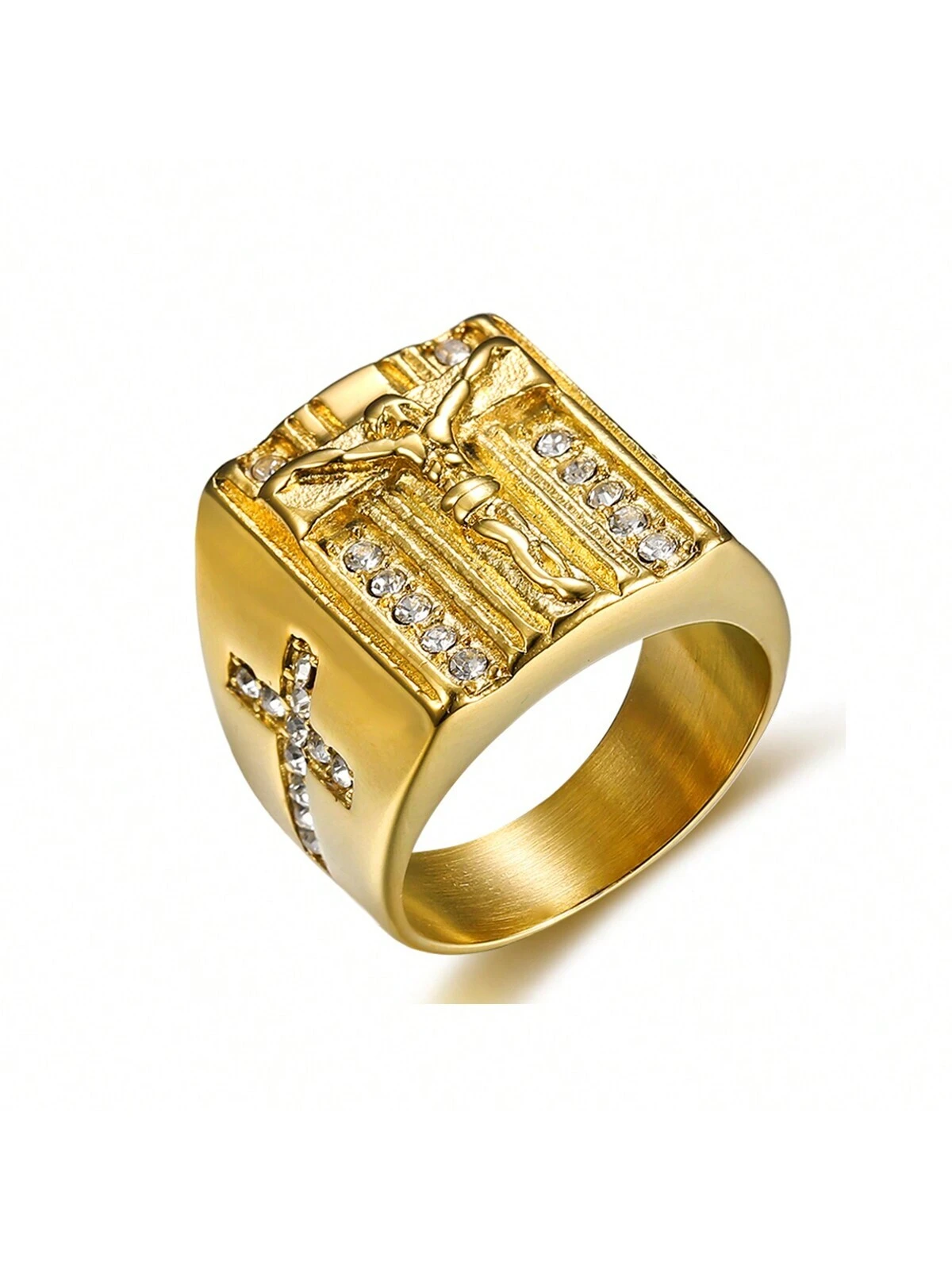 Ανδρικό δαχτυλίδι χρυσό εσταυρωμένος