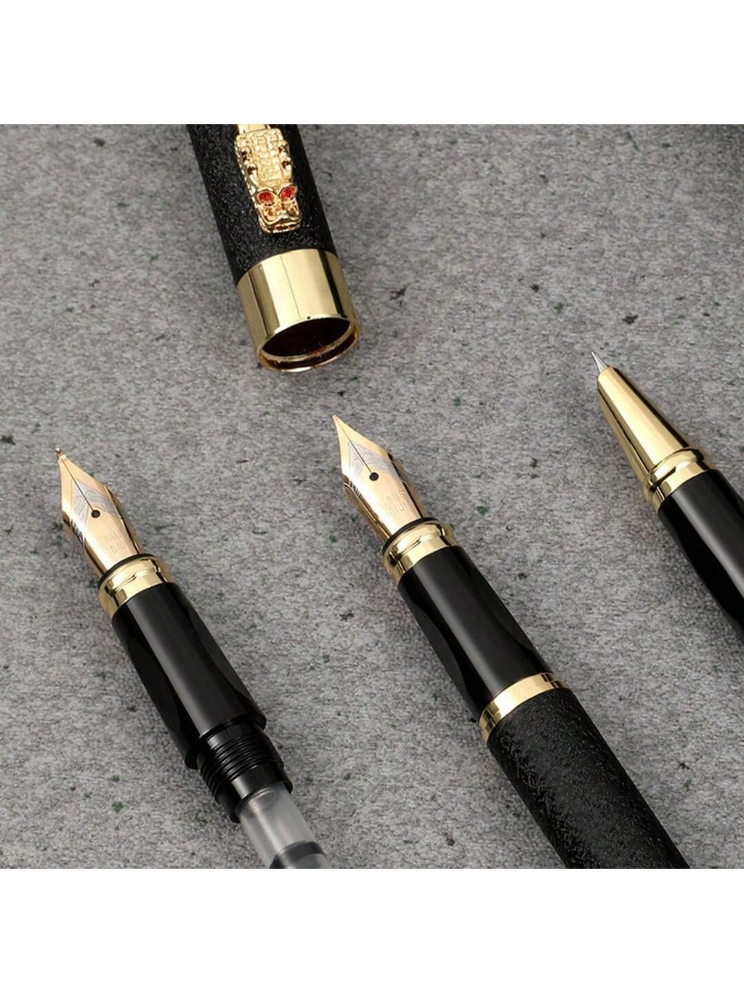 Κομψή μαύρη πένα και στυλό 2 σε 1 με κουτί