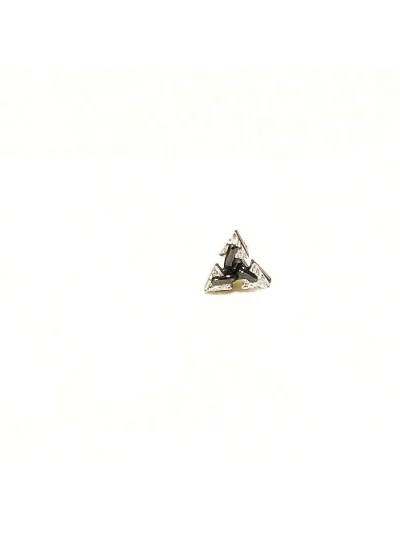 Ανδρικό ατσάλινο σκουλαρίκι ασημί τρίγωνο με πέτρες 1 τμχ