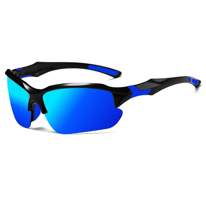 Γυαλιά ηλίου ποδηλασίας μαύρο με μπλε φακό