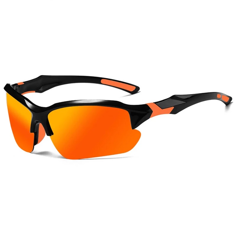 Γυαλιά ηλίου ποδηλασίας μαύρο με πορτοκαλί φακό
