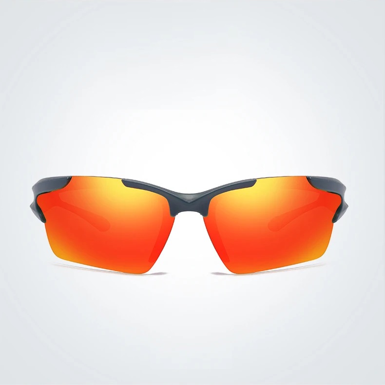 Γυαλιά ηλίου ποδηλασίας κόκκινα με πορτοκαλί φακό