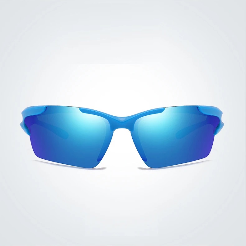 Γυαλιά ηλίου ποδηλασίας γκρι άσπρο με μπλε φακό