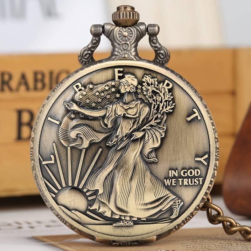 Ανδρικό Vintage Quartz ρολόι τσέπης χρυσό αντικέ Liberty