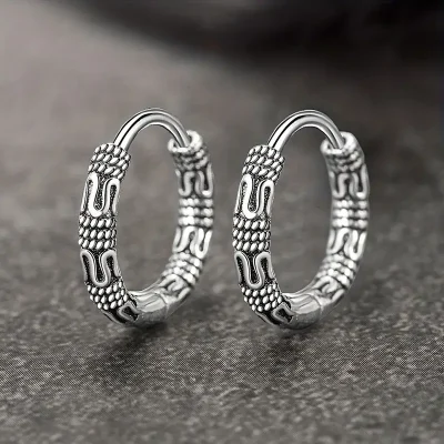 Ανδρικό σκουλαρίκι POP στρογγυλό steel Gothic