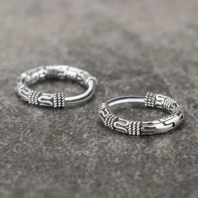 Ανδρικό σκουλαρίκι POP στρογγυλό steel Gothic
